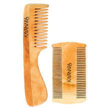 Kayanara Neem Wood Curved Handle & Lies Comb - Pack of 2