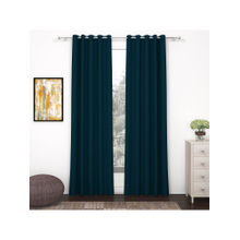 Story@Home Blackout Door Curtains 7 Feet Long Set of 2, Dark Teal Blue