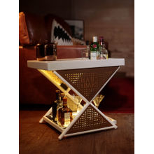 HAUS OF BARS BY SPEEDX Model J Mini Home Bar With Compact and Foldable Design Matte White