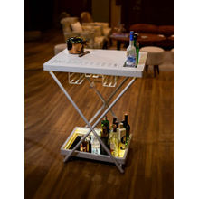 HAUS OF BARS BY SPEEDX Model J - Portable and Foldable Bar Table in Matte White Finish