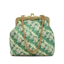 Praccessorii Silk Bhandej Green Clutch