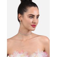 Zaveri Pearls Combo of 2 Pink Green Baguette Diamonds Necklace Earring Set-ZPFK21898