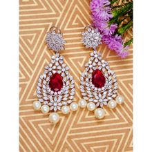 Shhimmerz Jewellery Ruby and Pearl Earrings