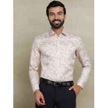 JB Studio Dusty Pink Cotton Blend Printed Party Wear Shirt