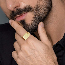 GIVA Sterling Silver Golden Rose Star Ring For Mens