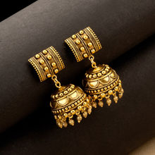 Voylla Rava Ball Oxidized Jhumka Style Earrings
