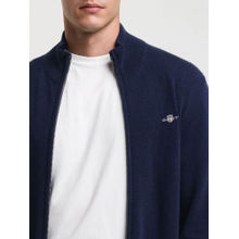 GANT Men Navy Blue Solid High Neck Full Sleeves Sweater