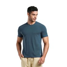 Tego Blue Bamboo Solid Men T-Shirt