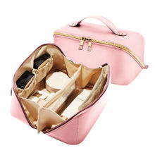 Matra Travel Makeup Bag Cosmetic Storage Leather Vanity Pouch Makeup Organiser - Pink