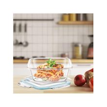 Signoraware Clear Glass Lock N Store Glass Square Container with Lid