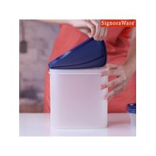 Signoraware Navy Blue Plastic Modular Square Container with Lid
