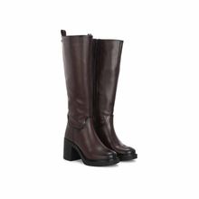 Delize Women Brown Synthetic Round Toe High Top Casual Boots