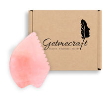 Getmecraft Rose Quartz Leaf Shape Gua Sha Facial Massage Too...
