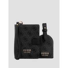 Guess Coal Grey Logo Self Design Orlina Passport Case With Luggage Tag (Set of 2)