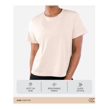Tego Beige Solid Regular T-Shirt