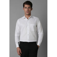 Louis Philippe Men's Cotton Wrinkle Resistant Regular fit White Solid Formal Shirt