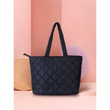 Anekaant Uno Black Quilted Polyester Diamond Handheld Bag
