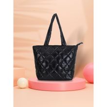 Anekaant Uno Black Quilted Polyester Diamond Handheld Bag
