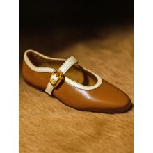 Devano Women Brown Mary Jane Ballerina