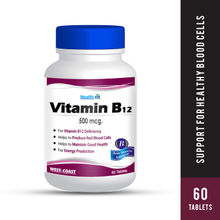 HealthVit B12 500Mcg For Vitamin B12 Deficiency 60 Tablets
