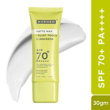 Hyphen Matte Max Velvet Touch Sunscreen SPF70+PA++++ Sweat & Water Resistant 12hr UV Protection