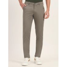 JadeBlue Men Grey Cotton Blend Solid Slim Fit Trouser