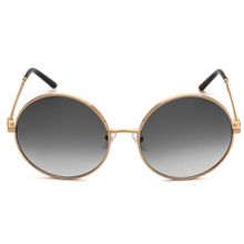 Escada Grey Lens Round Sunglass Full Rim Shiny Rose Gold Frame (58)