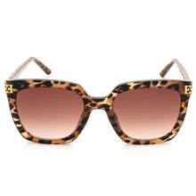 Escada Brown Lens Square Sunglass Full Rim Shiny Light Brown Demi Frame (52)