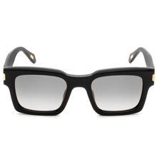 Just Cavalli Brown Lens Square Sunglass Full Rim Shiny Black Frame (52)