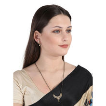 Anika's Creations Gold Plated Black Artificial Stones-Studded & Beaded Mangalsutra Set