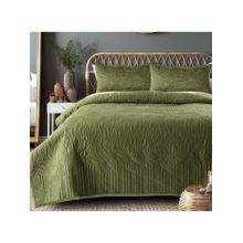 The Gharnish Green Warmth & Comfort Bedsheet with 2 Pillow Covers (Double)