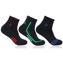 Bonjour Men's Black Ankle Sports Socks (Pack of 3)