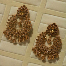 PANASH Gold-Plated Stone-Studded Chandbalis