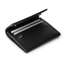 DailyObjects Black Real Leather Flip Top Card Wallet