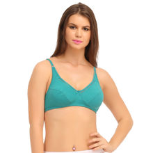 Clovia Cotton Rich Solid Non-Padded Full Cup Wire Free Everyday Bra - Dark Green