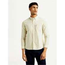 Levi's Mens Striped Slim Fit Yellow Shirt