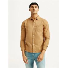Levi's Mens Solid Slim Fit Tan Shirt