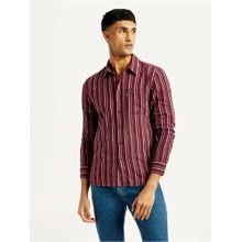 Levi's Mens Striped Slim Fit Red Shirt