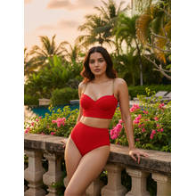 WomanLikeU Red Chain Strap Bikini (Set of 2)