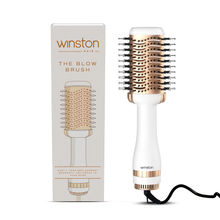 Winston 2-in-1 Hair Styling Blow Brush and Hot Air Brush for Salon-Quality Volume and Shine (White)