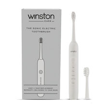 Winston Sonic Electric Toothbrush with Soft Charcoal Bristles with 2 Cleaning Modes (White)