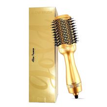 Alan Truman Oh So Gold Ceramic Blow Dryer Brush For Big Bouncy Voluminous Blowouts At Home