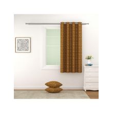 Swayam 100% Blackout Eyelet Hanging Window Curtain (5 Feet) - Brown