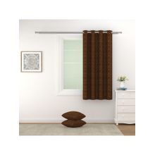 Swayam 100% Blackout Eyelet Hanging Window Curtain (5 Feet) - Brown