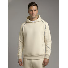 Fitkin Men Fleece Super Soft Athleisure Cream Hoodie