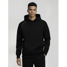 Fitkin Men Fleece Super Soft Athleisure Black Hoodie