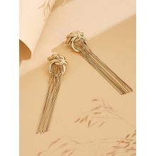 Guess Women Hold Me Tight Gold Plated Tassel Drop Earrings