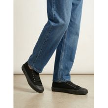 Styli Men Black Canvas Contrast Sole Sneakers