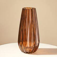 Pure Home + Living Dark Brown Diamond Textured Glass Vase
