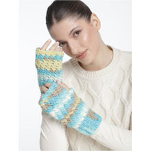 Magic Needles Multi Colored Fingerless Crochet Mitten Gloves